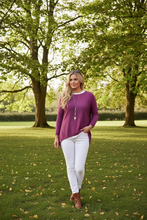 Load image into Gallery viewer, Pietro Lana Fine Knit in Mulberry | Feathers Of Italy