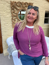 Load image into Gallery viewer, Pietro Lana Fine Knit in Mulberry | Feathers Of Italy