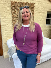 Load image into Gallery viewer, Pietro Lana Fine Knit in Mulberry | Feathers Of Italy