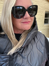 Load image into Gallery viewer, Naples Long Gilet in Black | Feathers Of Italy