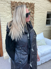 Load image into Gallery viewer, Naples Long Gilet in Black | Feathers Of Italy