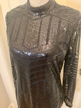 Load image into Gallery viewer, Black Sequined Backless Dress
