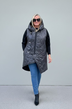 Load image into Gallery viewer, Naples Long Gilet in Black | Feathers Of Italy