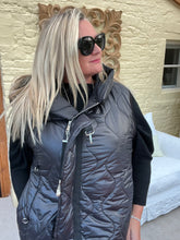 Load image into Gallery viewer, Naples Long Gilet in Black | Feathers Of Italy