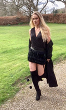 Load image into Gallery viewer, Abito Intero Feather Dress Nero Black by Rinascimento