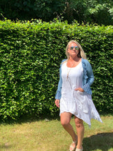 Load image into Gallery viewer, Garda Handkerchief Short Linen Dress in White One Size - Feathers Of Italy