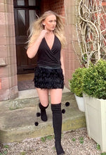 Load image into Gallery viewer, Abito Intero Ostrich Dress Nero Black by Rinascimento