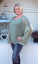 Load image into Gallery viewer, Naples Silk & Sequin Top in Green - Feathers Of Italy