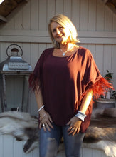 Load image into Gallery viewer, Orciano Pisano Ostrich Trim Top in Ruby Made In Italy By Feathers Of Italy One Size - Feathers Of Italy