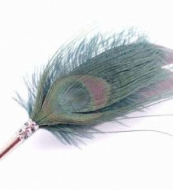 Peacock Feather Brooch/Hat Pin in Bottle Green - Feathers Of Italy 