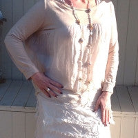 Load image into Gallery viewer, Pisa Silk and Jersey top in Dusky Pink Made In Italy By Feathers Of Italy One Size - Feathers Of Italy