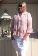 Load image into Gallery viewer, Raffadali Linen Top in Dusky Pink Made In Italy By Feathers Of Italy One Size - Feathers Of Italy