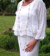 Load image into Gallery viewer, Raffadali Linen Top in White - Feathers Of Italy