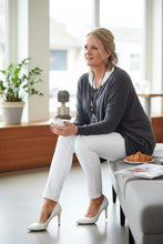 Load image into Gallery viewer, Double Pocket Layer Jumper in Slate - Feathers Of Italy 

