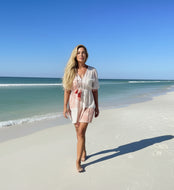Capri Bohemian Embroidered Kaftan Dress with Tassel Detail