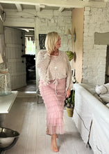 Load image into Gallery viewer, Ischia Boho Antique Lace Knit Overlay Jumper free size in Black Feathers Of Italy
