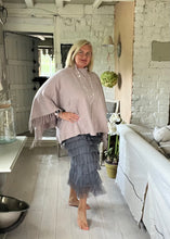 Load image into Gallery viewer, Sorrento Italian Women Layered Tulle Long Skirt UK Naples Ladies Fashion High Waist Solid Colour Frill Trim Ruffle Midi Skirt in Grey
