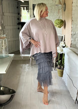 Load image into Gallery viewer, Sorrento Italian Women Layered Tulle Long Skirt UK Naples Ladies Fashion High Waist Solid Colour Frill Trim Ruffle Midi Skirt in Grey
