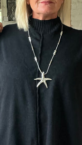 Starfish necklace in silver by Feathers Of Italy