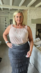 Silver Feather slim Belt One Size 