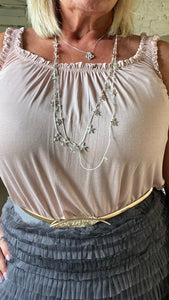 Rose Gold Feather slim Belt One Size 