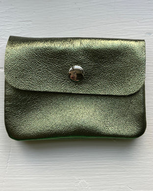 Limited Edition Metallic Green Small Purse - 11x8cm 
