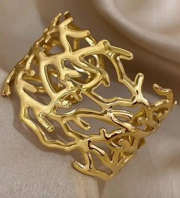 Golden Coral Cuff Bracelet
