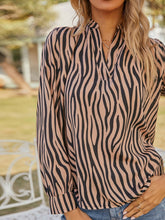 Load image into Gallery viewer, Capri Zebra Striped Notched Blouse
