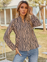 Load image into Gallery viewer, Capri Zebra Striped Notched Blouse
