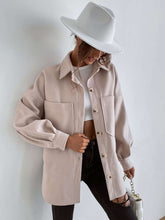 Load image into Gallery viewer, Feathers Of Italy Emilia Romagna Luxury Drop Shoulder Pocket Patched Coat in Apricot
