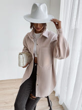 Load image into Gallery viewer, Feathers Of Italy Emilia Romagna Luxury Drop Shoulder Pocket Patched Coat in Apricot
