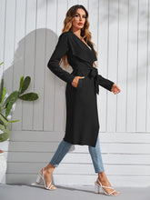 Load image into Gallery viewer, Venice Limited Edition Faux Suede Belted Duster Coat in Caramel by Feathers Of Italy One Size
