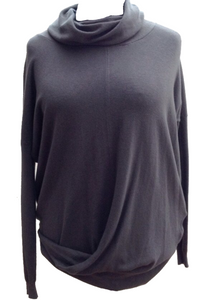 Romo Twist Jumper in Slate Grey - Feathers Of Italy 