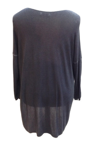 Long Lana Soft Fine Knit Jumper in Blue Made In Italy By Feathers Of Italy One Size - Feathers Of Italy 