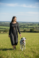 Nia Pouch Maxi Dress in Slate - Feathers Of Italy 