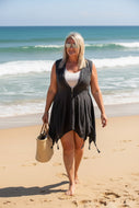 Vienna Zip Linen Dress in Slate - Feathers Of Italy 