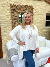 Load image into Gallery viewer, Naples Relaxed Batwing Long Sleeves Jumper Cream Feathers of italy 

