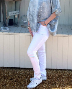 Amazing Florence Jeans in White | Feathers Of Italy 