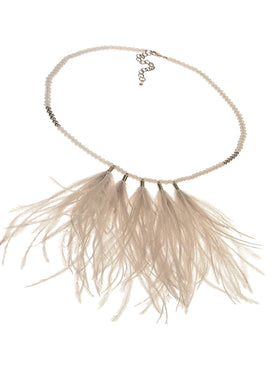 Birds of A Feather Necklace- Natural - Feathers Of Italy 