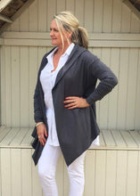 Load image into Gallery viewer, Barola Hooded Wrap in Slate | Feathers Of Italy 
