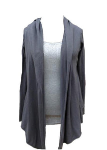 Barola Hooded Wrap in Slate | Feathers Of Italy 