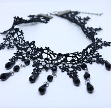 Load image into Gallery viewer, Black Drop Choker | Feathers Of Italy 
