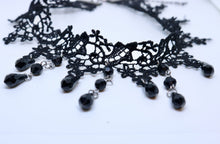 Load image into Gallery viewer, Black Drop Choker | Feathers Of Italy 
