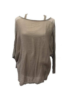 Boa Silk Top in Mink | Feathers Of Italy 