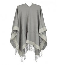 Load image into Gallery viewer, bordered reversible wrap cape
