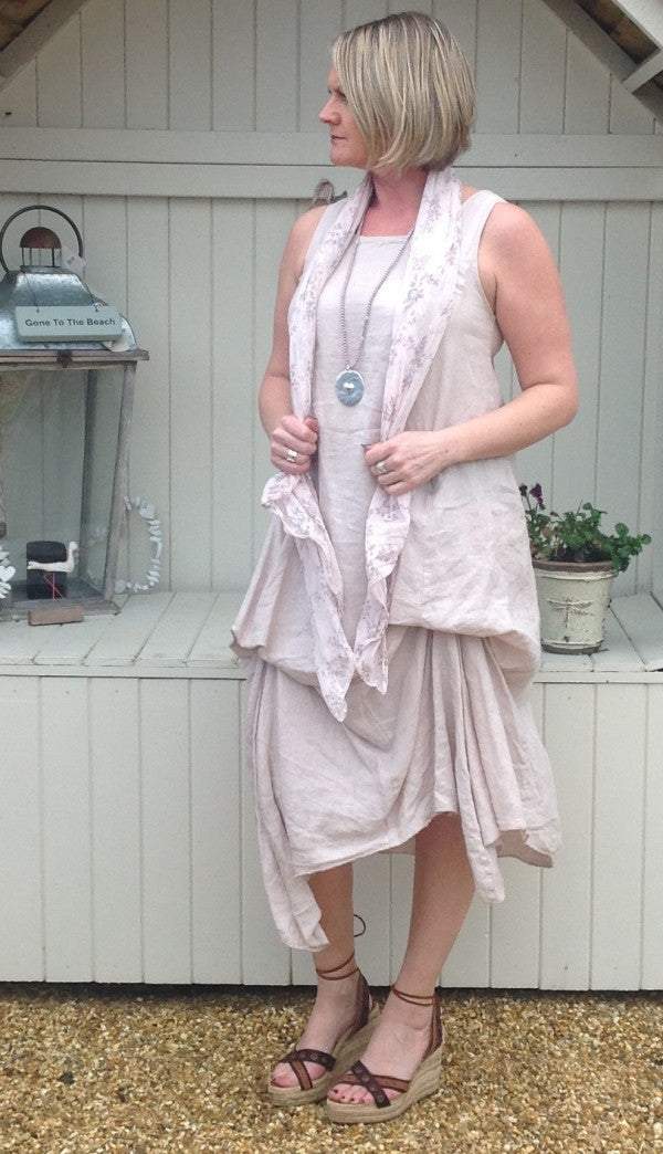 Cameo Parachute Linen Dress In Apricot Made In Italy By Feathers Of It Feathers Of Italy Cameo Parachute Linen Dress In Apricot Made In Italy By Feathers Of It Feathers Of Italy