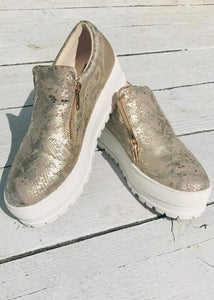 Canterville Pump Gold Snakeskin by Daniel Footwear Size 6 | Feathers Of Italy 