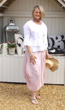 Load image into Gallery viewer, Long Linen Maxi Dress in Pink - Feathers Of Italy 

