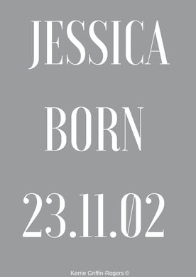 framed print - birth framed print personalised including