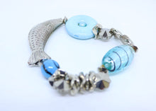 Load image into Gallery viewer, Chunky Fish Turquoise Bead Bracelet with Turquoise Stones - By Feathers Of Italy - Feathers Of Italy 
